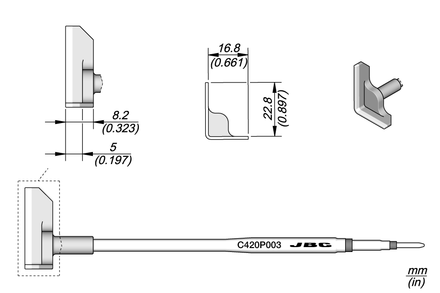 C420P003 - RF Shiel Removal Cartridge 22.8 x 16.8 mm